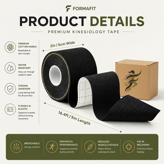 Black Kinesiology Tape with Kraft Box